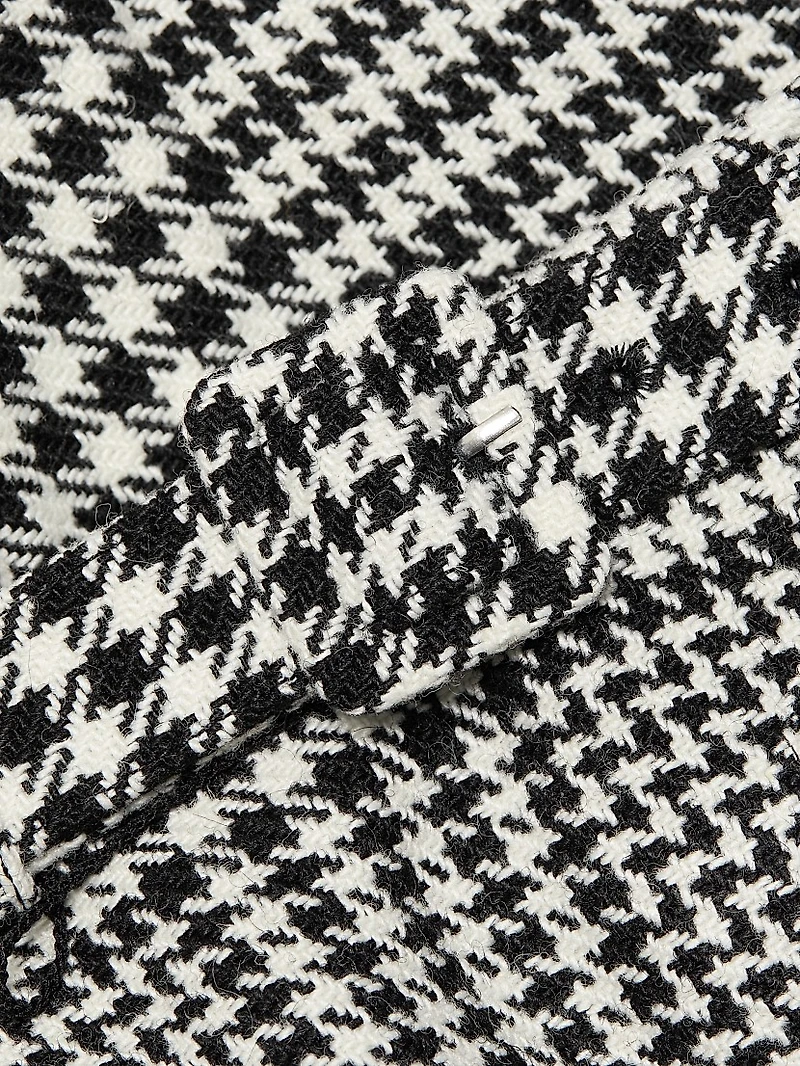 Houndstooth Wool-Blend Mini Skort
