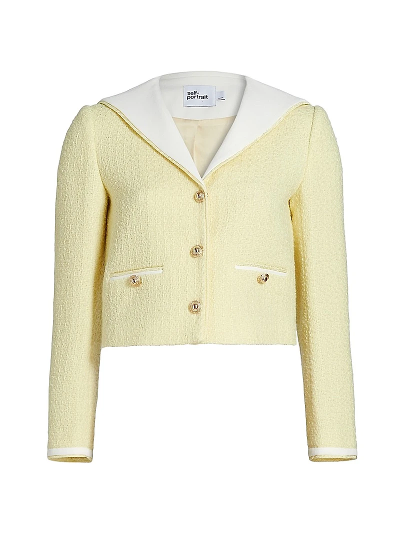 Bouclé Sailor Collar Jacket