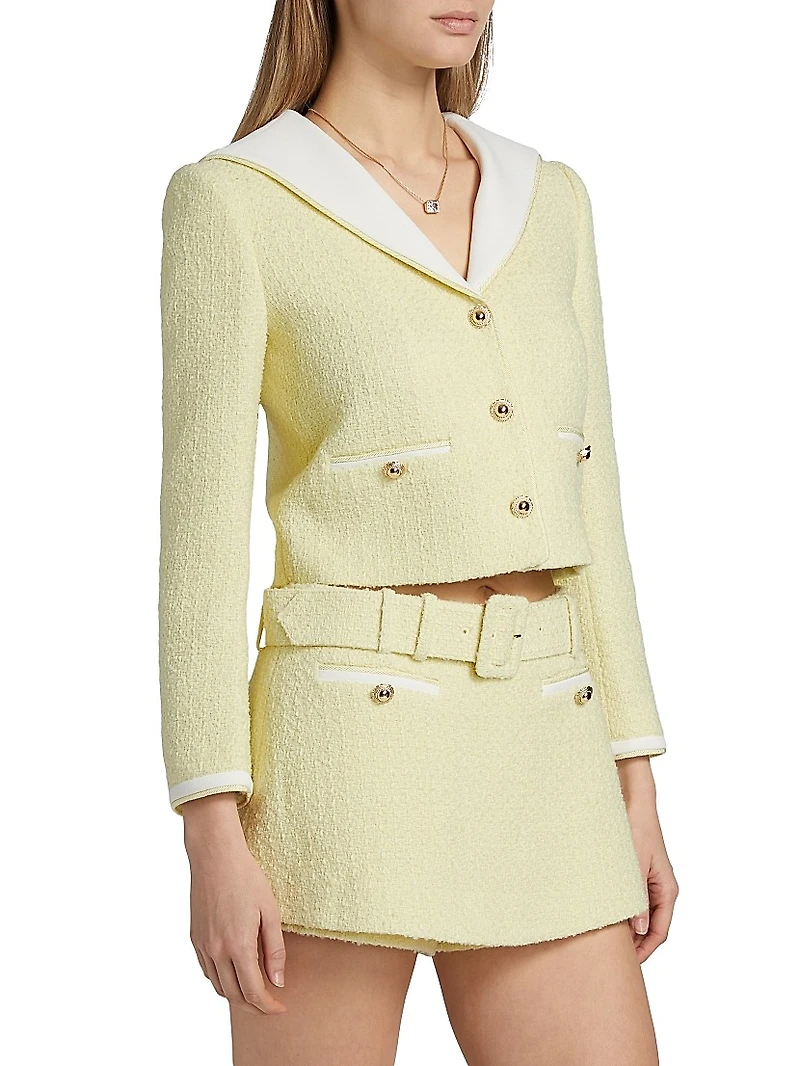 Bouclé Sailor Collar Jacket