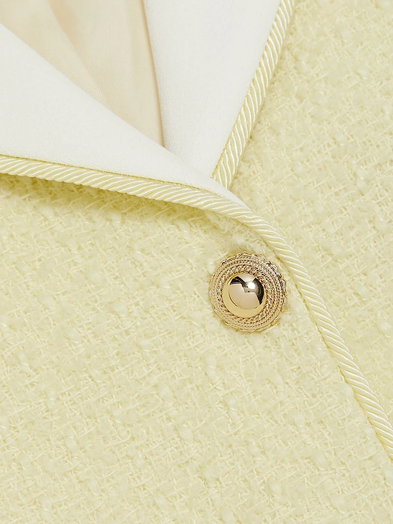 Bouclé Sailor Collar Jacket