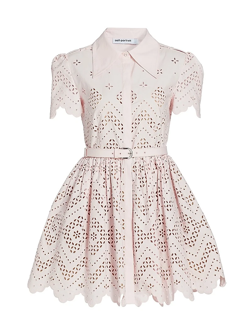Eyelet Embroidery Cotton Minidress