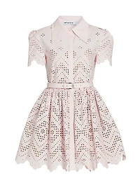 Eyelet Embroidery Cotton Minidress