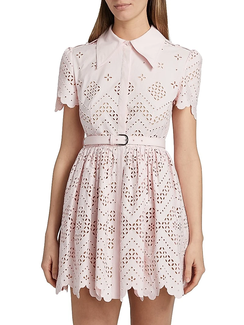 Eyelet Embroidery Cotton Minidress