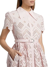 Eyelet Embroidery Cotton Minidress