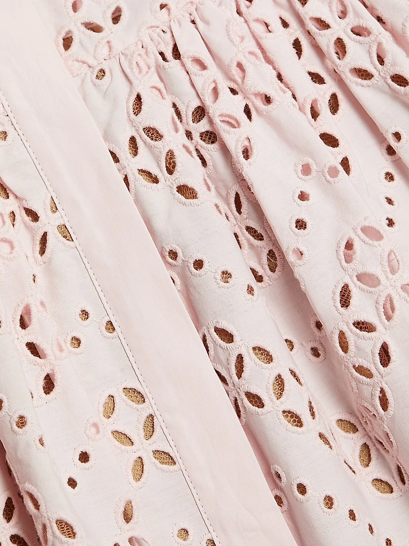 Eyelet Embroidery Cotton Minidress