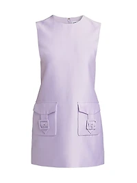 Taffeta Sleeveless Shift Minidress