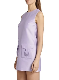 Taffeta Sleeveless Shift Minidress