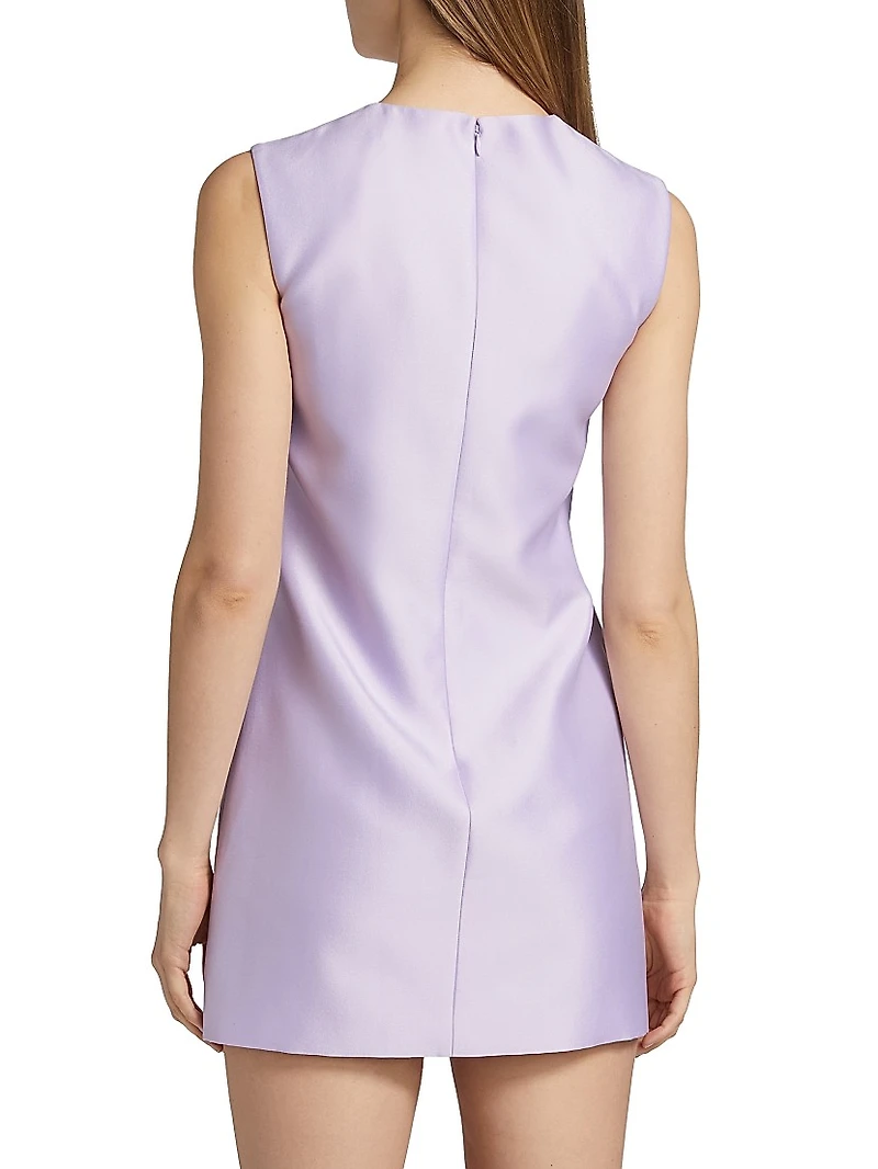 Taffeta Sleeveless Shift Minidress