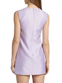 Taffeta Sleeveless Shift Minidress