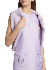 Taffeta Sleeveless Shift Minidress