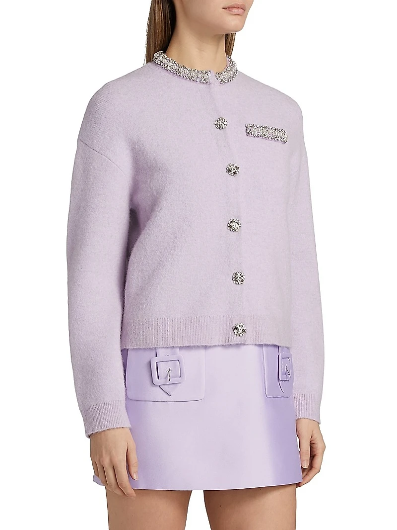 Embellished-Trim Cardigan