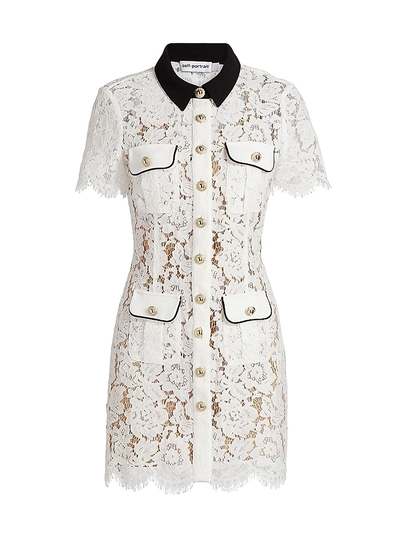 Lace Contrast Collar Minidress
