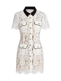 Lace Contrast Collar Minidress