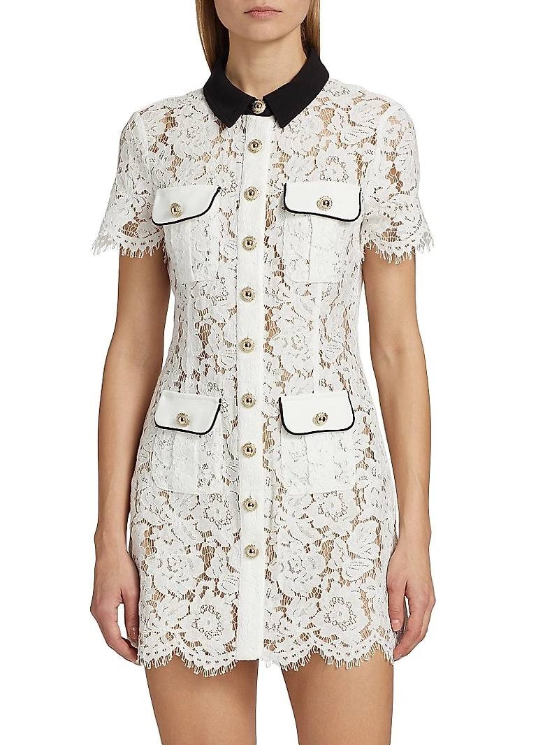 Lace Contrast Collar Minidress
