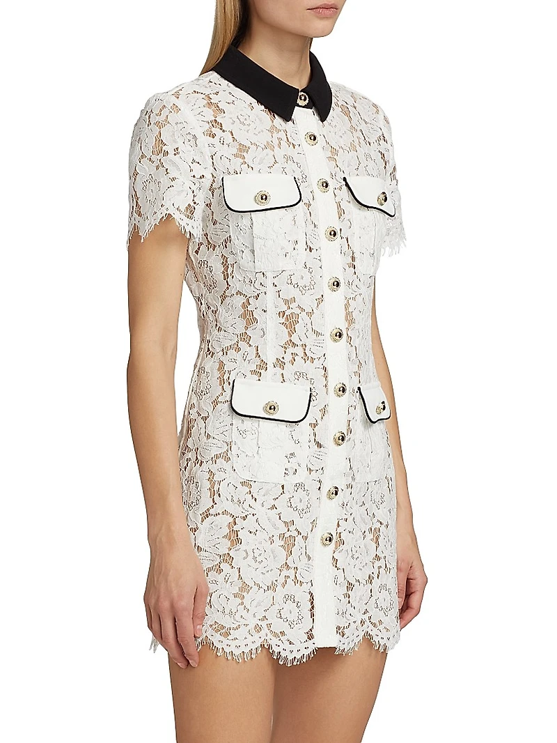 Lace Contrast Collar Minidress