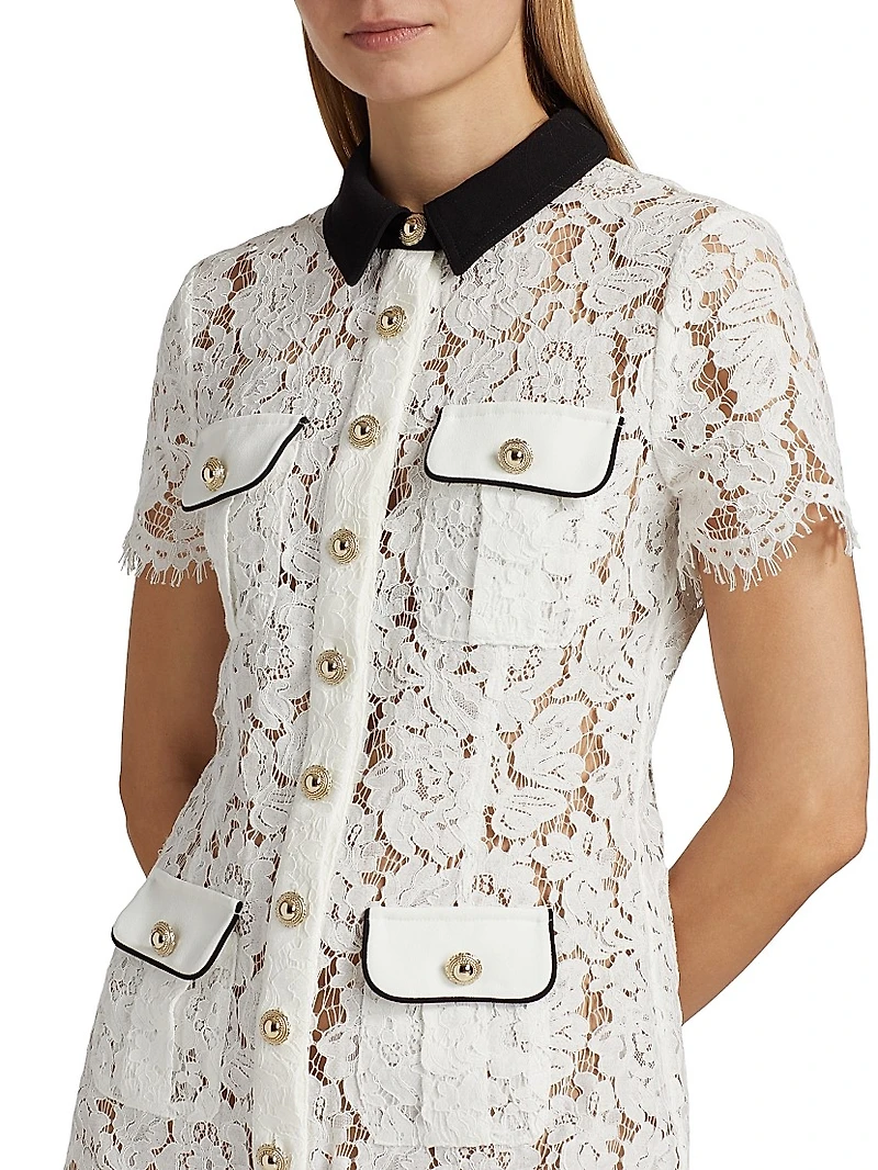 Lace Contrast Collar Minidress