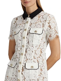 Lace Contrast Collar Minidress