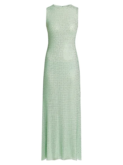 Mint Rhinestone Mesh Maxi Dress