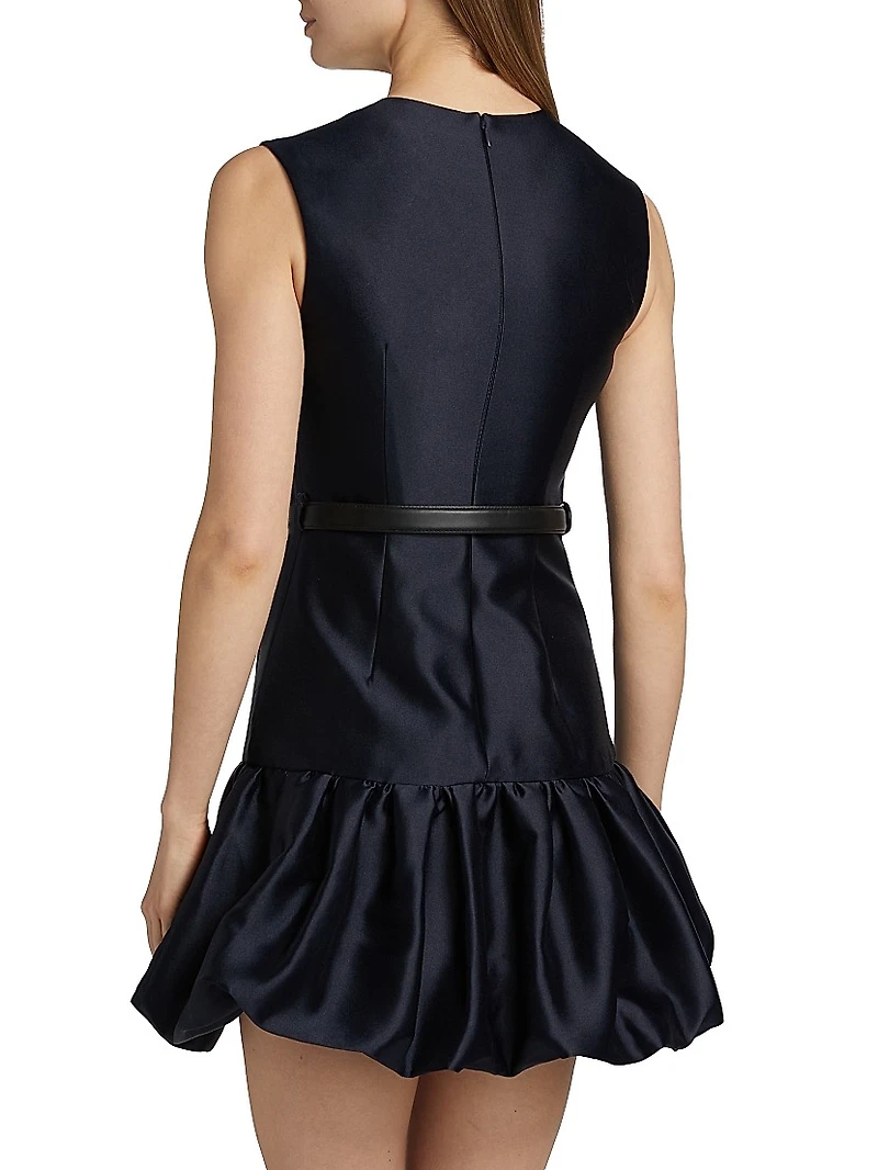 Taffeta Sleeveless Bubble Hem Minidress