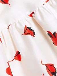 Floral-Print Taffeta Midi-Dress