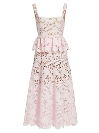 Lace Peplum Midi-Dress