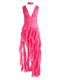 Holly Asymmetric Ruffled Maxi Dress