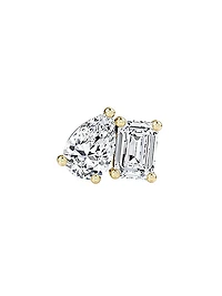 Toi Et Moi 14K Yellow Gold & 0.50 TCW Lab-Grown Diamond Single Stud Earring - Right