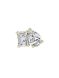 Toi Et Moi 14K Yellow Gold & 0.50 TCW Lab-Grown Diamond Single Stud Earring - Right