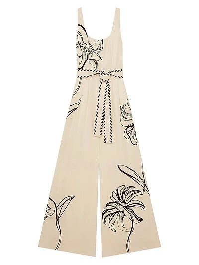 Reiss x NYBG Kinsley Stretch Tie-Waist Wide-Leg Jumpsuit