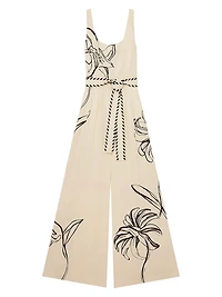 Reiss x NYBG Kinsley Stretch Tie-Waist Wide-Leg Jumpsuit