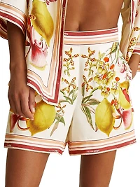 Reiss x NYBG Sammie Floral Stripe Shorts