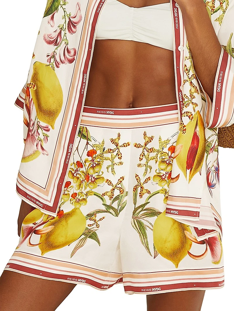 Reiss x NYBG Sammie Floral Stripe Shorts
