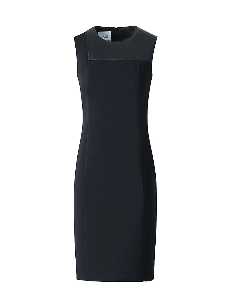 Mixed-Media Sheath Dress