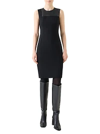Mixed-Media Sheath Dress