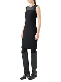 Mixed-Media Sheath Dress