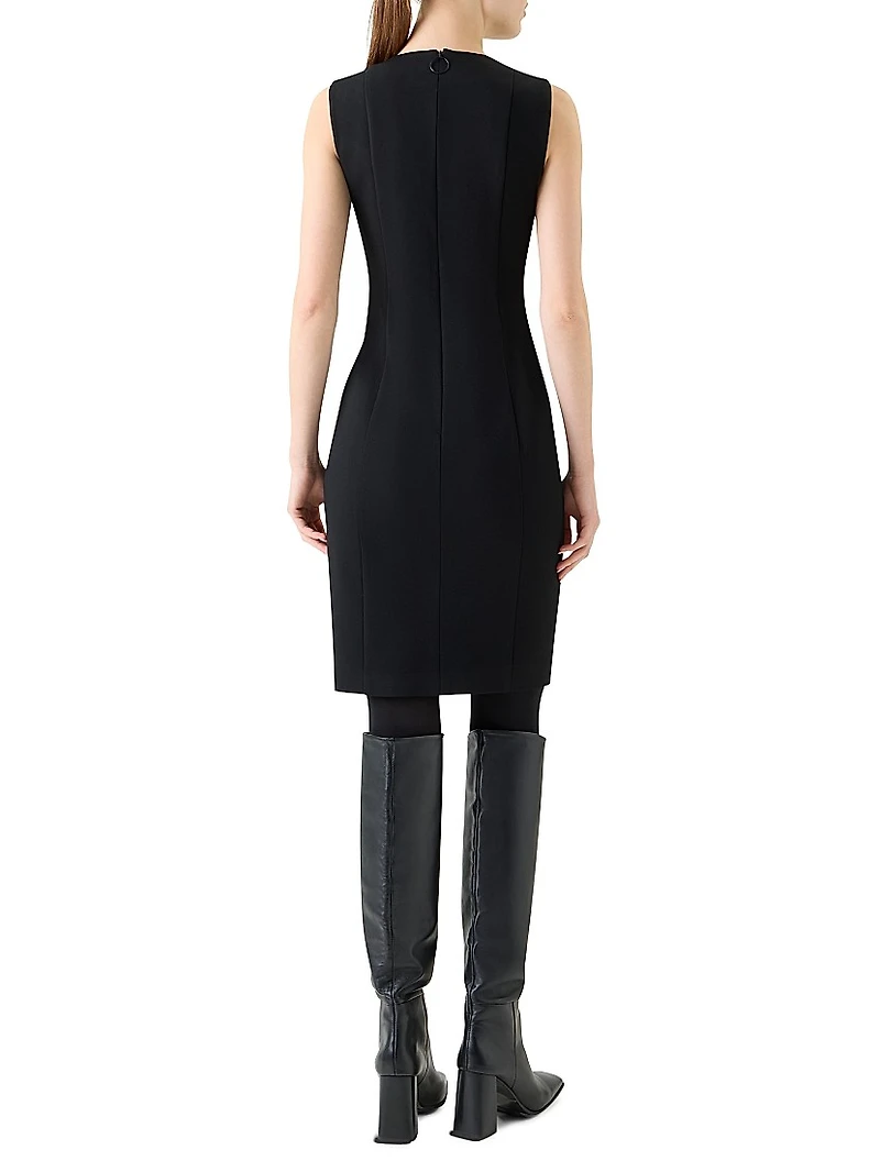 Mixed-Media Sheath Dress