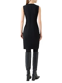 Mixed-Media Sheath Dress