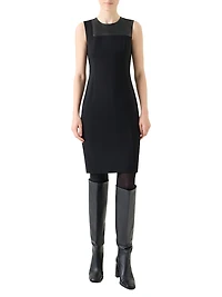 Mixed-Media Sheath Dress