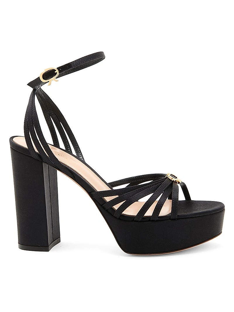 100MM Crepe Satin Platform Sandals