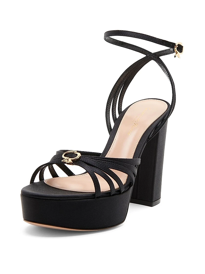 100MM Crepe Satin Platform Sandals