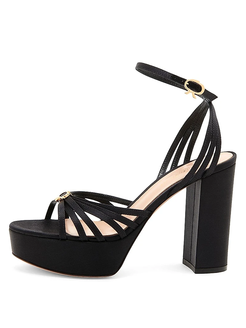 100MM Crepe Satin Platform Sandals