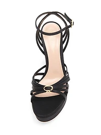 100MM Crepe Satin Platform Sandals