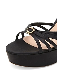 100MM Crepe Satin Platform Sandals