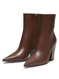 Keinna 85MM Leather Block-Heel Booties