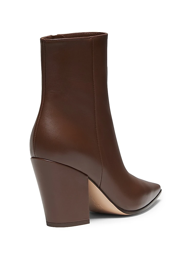 Keinna 85MM Leather Block-Heel Booties