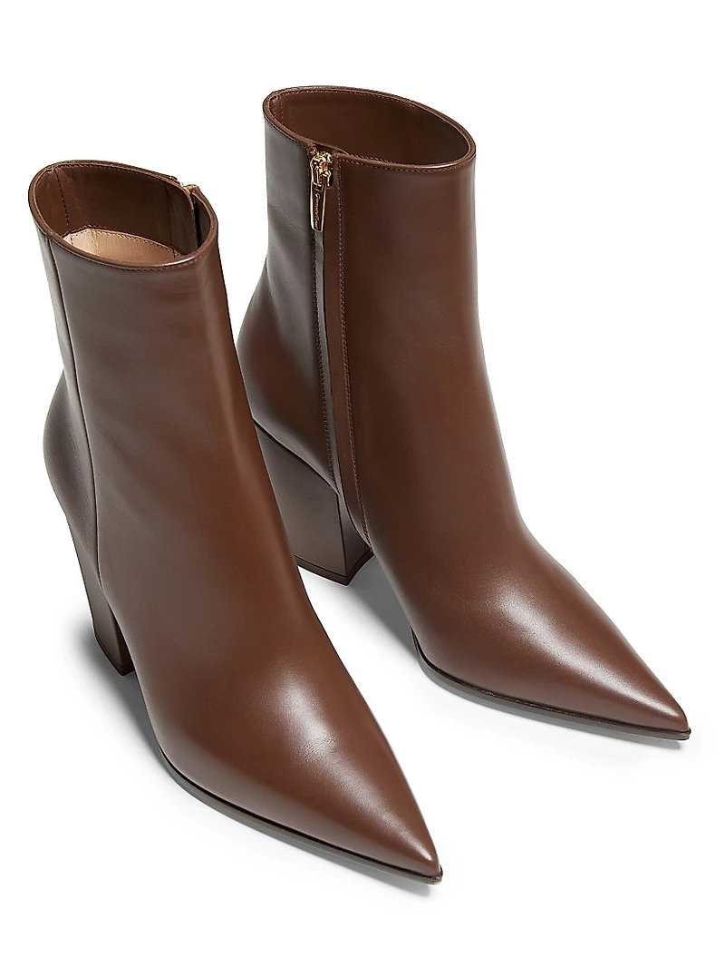 Keinna 85MM Leather Block-Heel Booties
