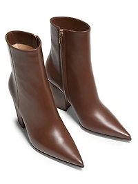Keinna 85MM Leather Block-Heel Booties