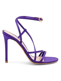 105MM Crepe Satin Stiletto-Heel Sandals