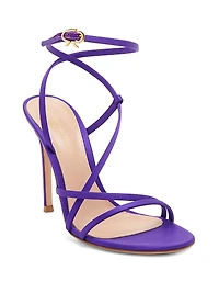 105MM Crepe Satin Stiletto-Heel Sandals