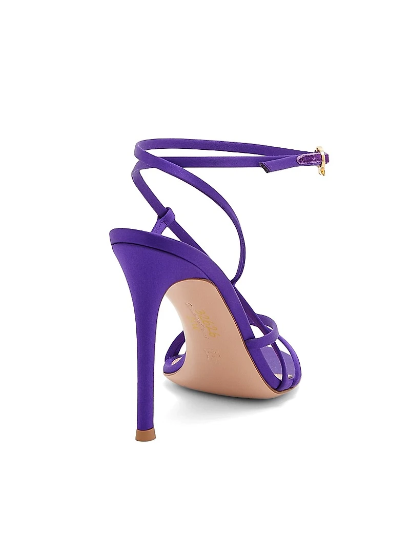 105MM Crepe Satin Stiletto-Heel Sandals